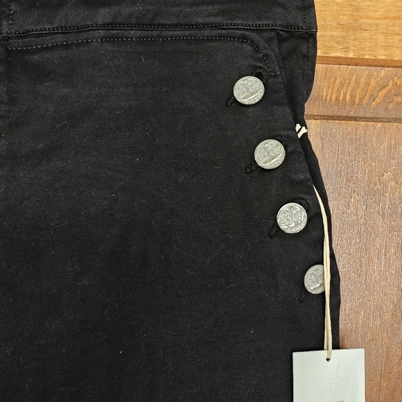 McGuire Black High Rise Side Zip Black Flare Sailor Pants Size 30 - Picture 3 of 15